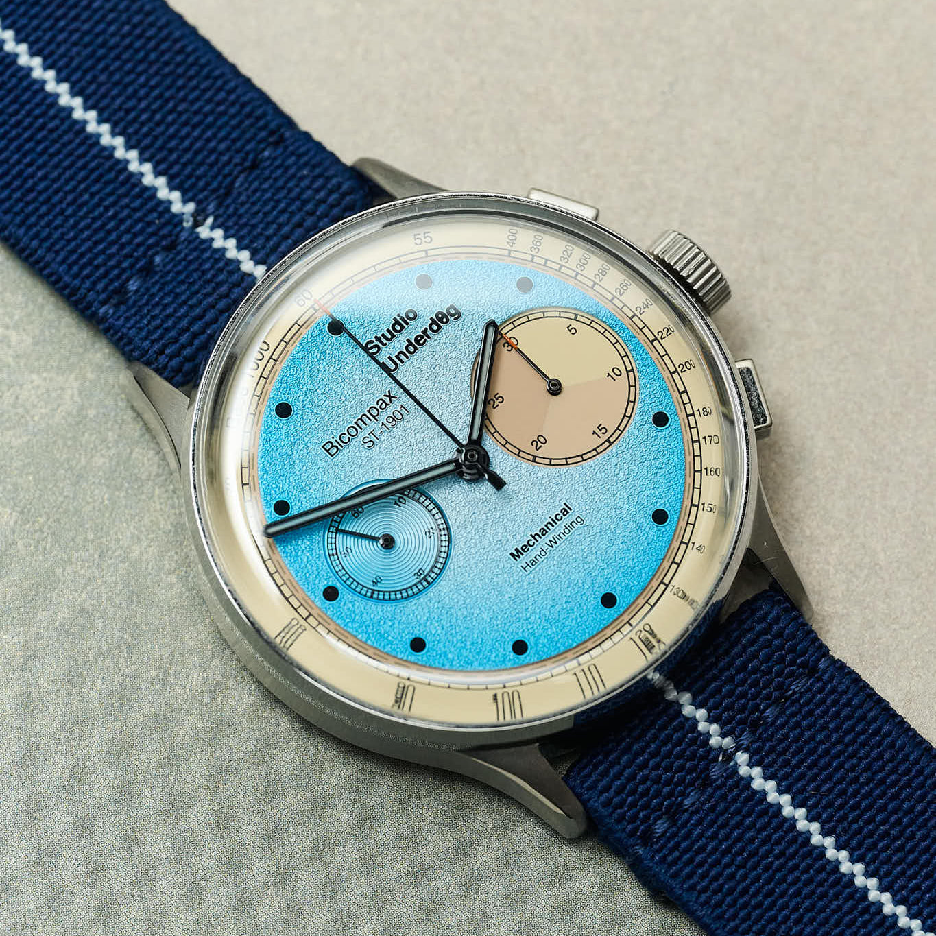 FieldFlex - Two Piece Nylon Strap, Navy & White - The Strap Tailor