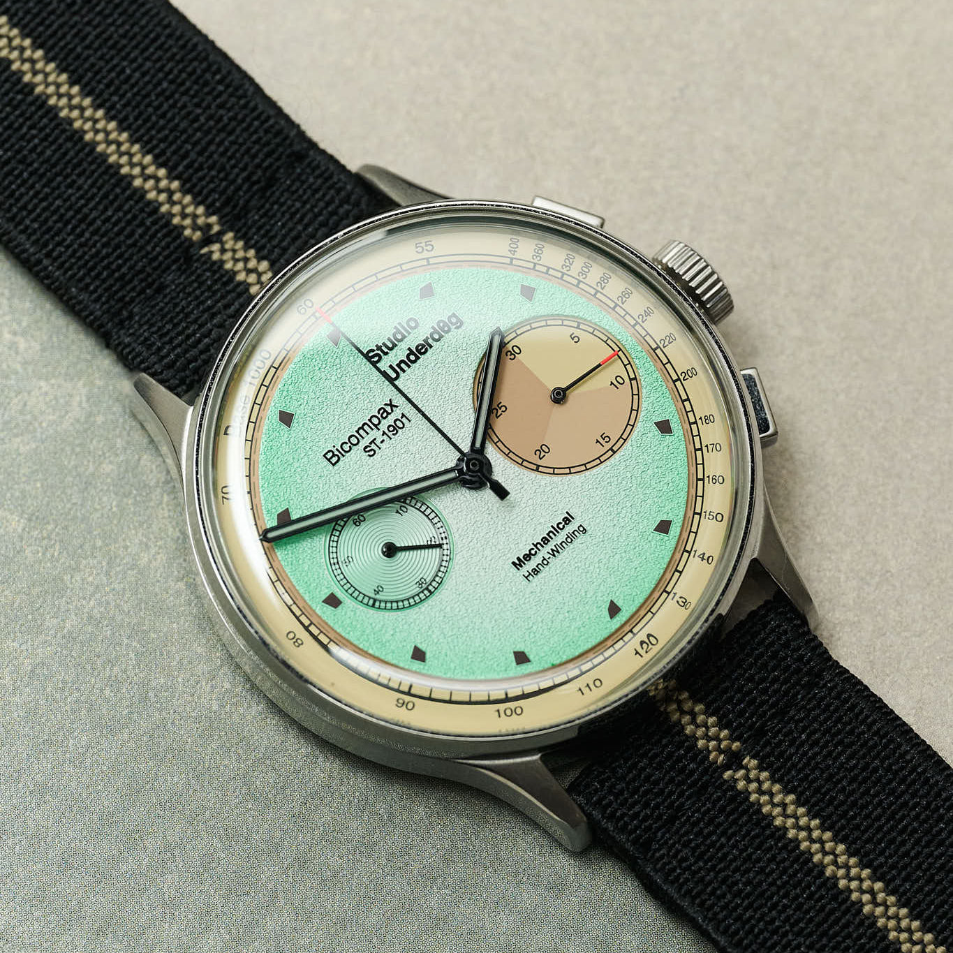 FieldFlex - Two Piece Nylon Strap, Black & Khaki - The Strap Tailor