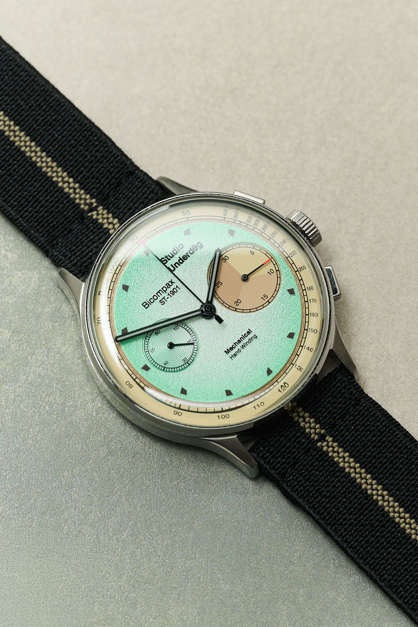 FieldFlex - Two Piece Nylon Strap, Black & Khaki - The Strap Tailor