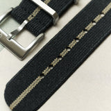 FieldFlex - Two Piece Nylon Strap, Black & Khaki - The Strap Tailor