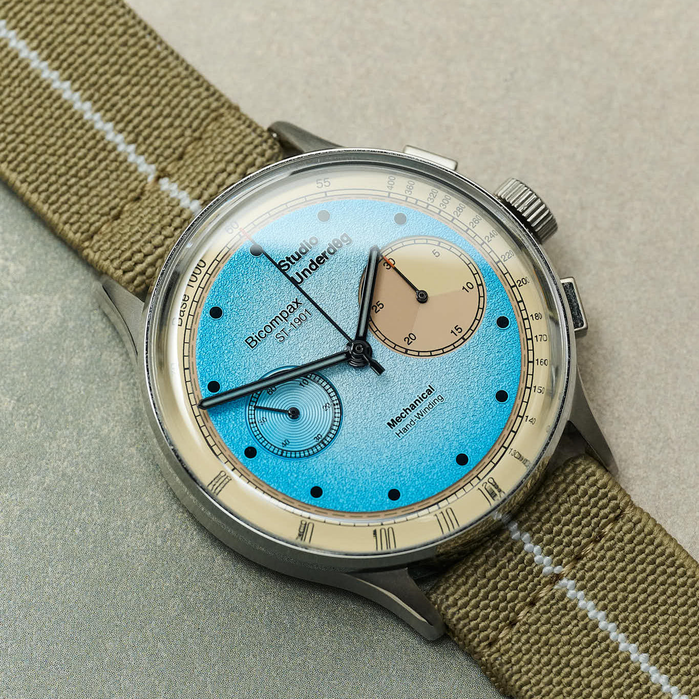 FieldFlex - Two Piece Nylon Strap, Sand & White - The Strap Tailor