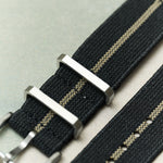 FieldFlex - Two Piece Nylon Strap, Black & Khaki - The Strap Tailor