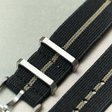 FieldFlex - Two Piece Nylon Strap, Black & Khaki - The Strap Tailor