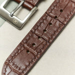 Embossed Crocodile Watch Strap - Brown - RTW - The Strap Tailor