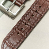Embossed Crocodile Watch Strap - Brown - RTW - The Strap Tailor