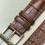 Embossed Crocodile Watch Strap - Brown - RTW - The Strap Tailor