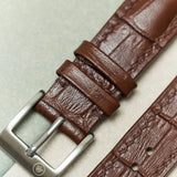 Embossed Crocodile Watch Strap - Brown - RTW - The Strap Tailor