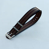 Premium Ribbed Fabric Watch Strap - Bond Green & Red