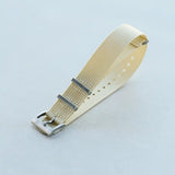 Premium Ribbed Fabric Watch Strap - Cream