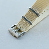 Premium Ribbed Fabric Watch Strap - Cream