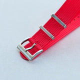 Premium Ribbed Fabric Watch Strap - Rage Red