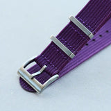Premium Ribbed Fabric Watch Strap - Purple