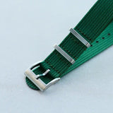 Premium Ribbed Fabric Watch Strap - British Racing Green