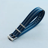 Premium Ribbed Fabric Watch Strap - Navy & Blue Bond