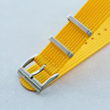 Premium Ribbed Fabric Watch Strap - Lemon Yellow