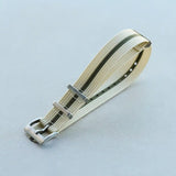Premium Ribbed Fabric Watch Strap - Cream & Army Green