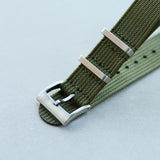 Premium Ribbed Fabric Watch Strap - Army Green