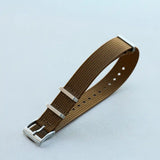 Premium Ribbed Fabric Watch Strap - Coffee