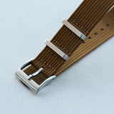 Premium Ribbed Fabric Watch Strap - Coffee