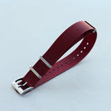 Premium Ribbed Fabric Watch Strap - Burgundy