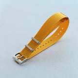 Premium Ribbed Fabric Watch Strap - Mustard Yellow