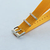 Premium Ribbed Fabric Watch Strap - Mustard Yellow