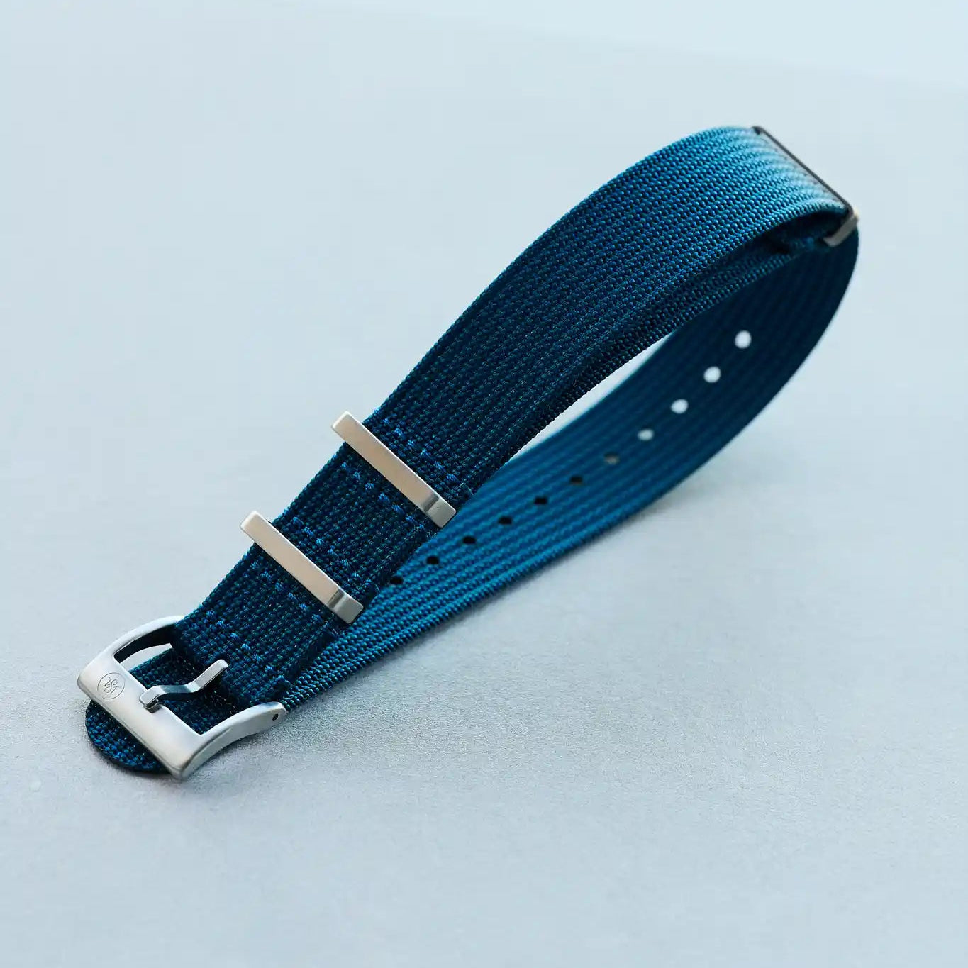 Premium Ribbed Fabric Watch Strap - Ocean Blue - The Strap Tailor