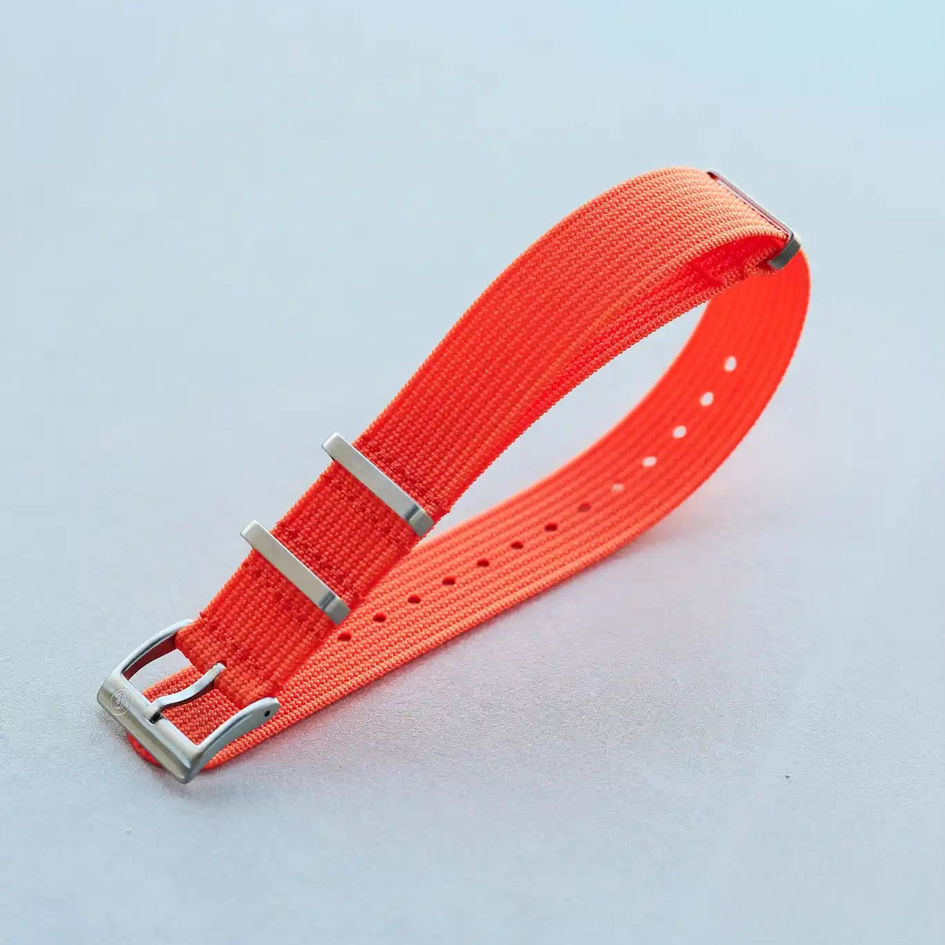 Premium Ribbed Fabric Watch Strap - Tangerine - The Strap Tailor