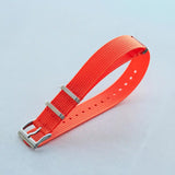 Premium Ribbed Fabric Watch Strap - Tangerine