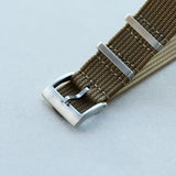 Premium Ribbed Fabric Watch Strap - Mocha