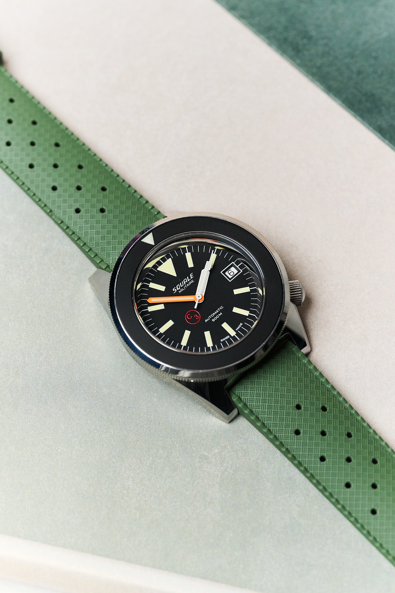 FKM Tropical Rubber Strap - Olive Green - The Strap Tailor