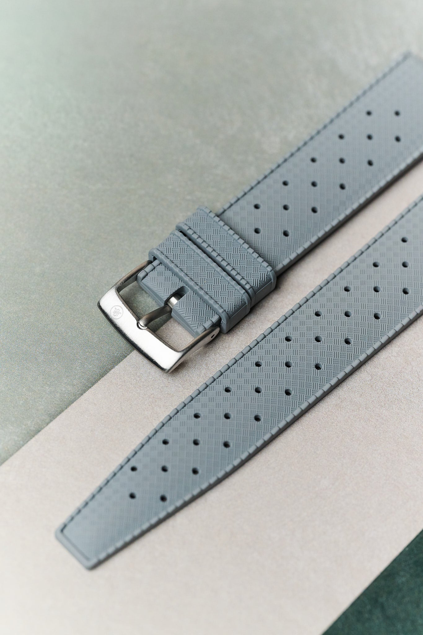 FKM Tropical Rubber Strap - Grey - The Strap Tailor