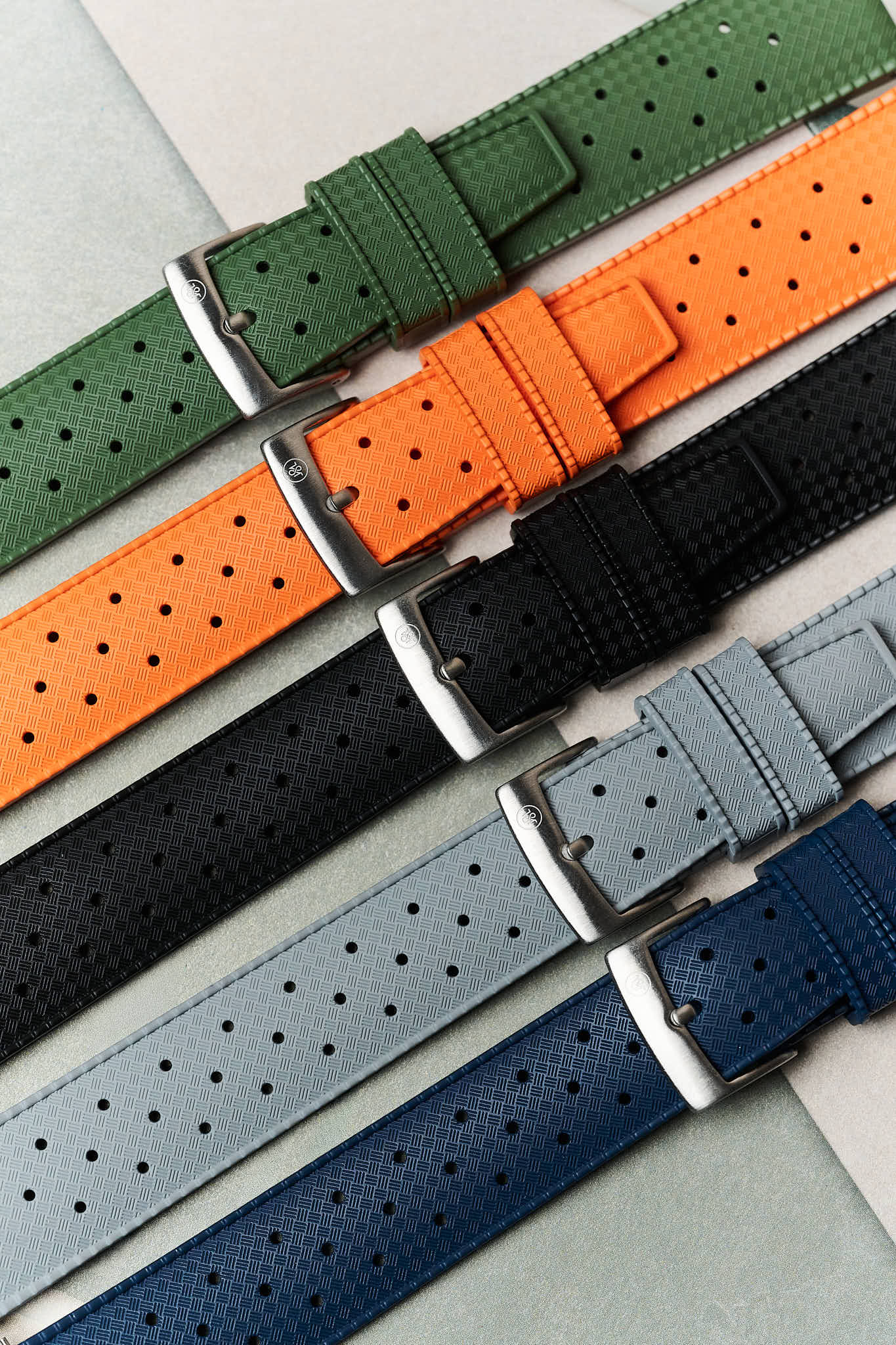 FKM Tropical Rubber Strap - Grey - The Strap Tailor