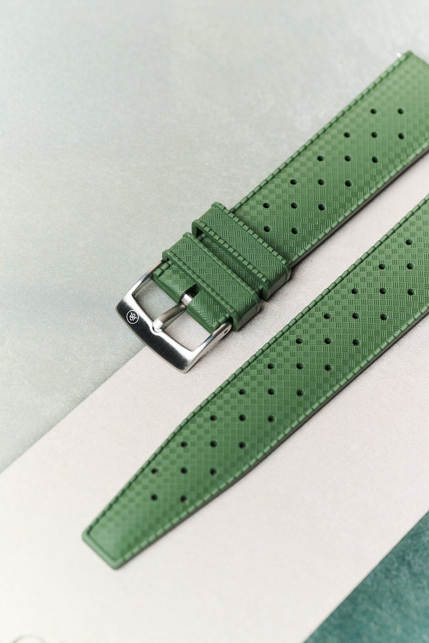FKM Tropical Rubber Strap - Olive Green - The Strap Tailor