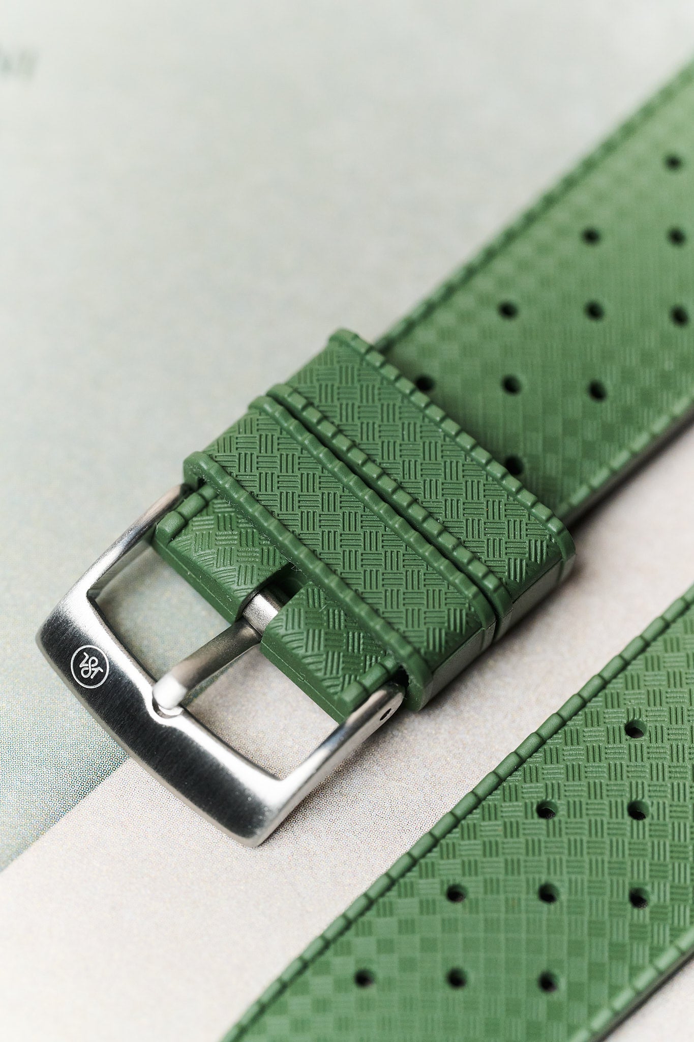 FKM Tropical Rubber Strap - Olive Green - The Strap Tailor