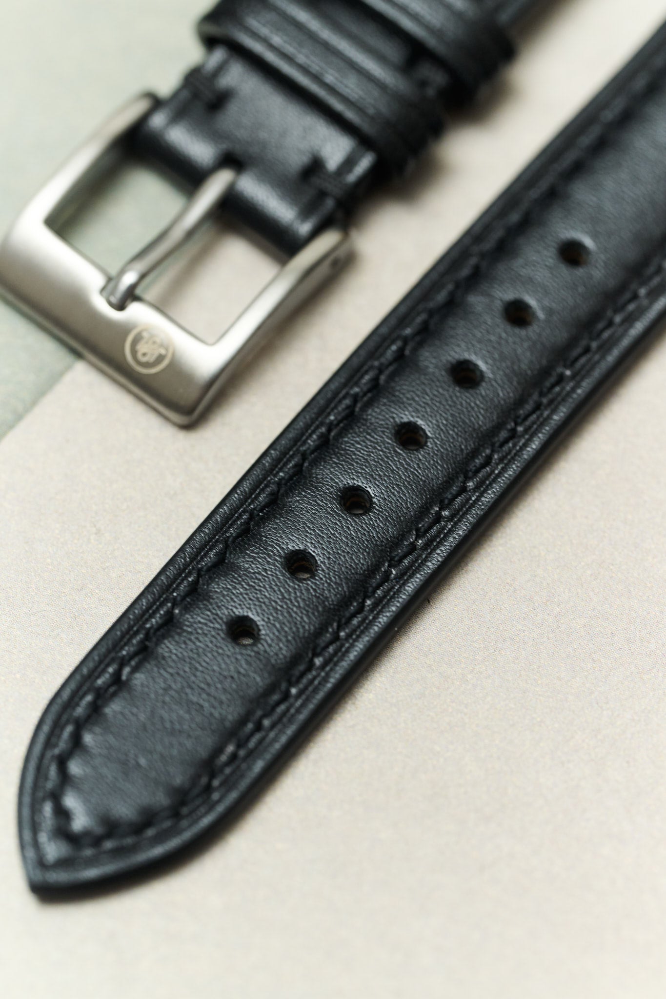 French Calfskin Rally Strap - Black - RTW - The Strap Tailor