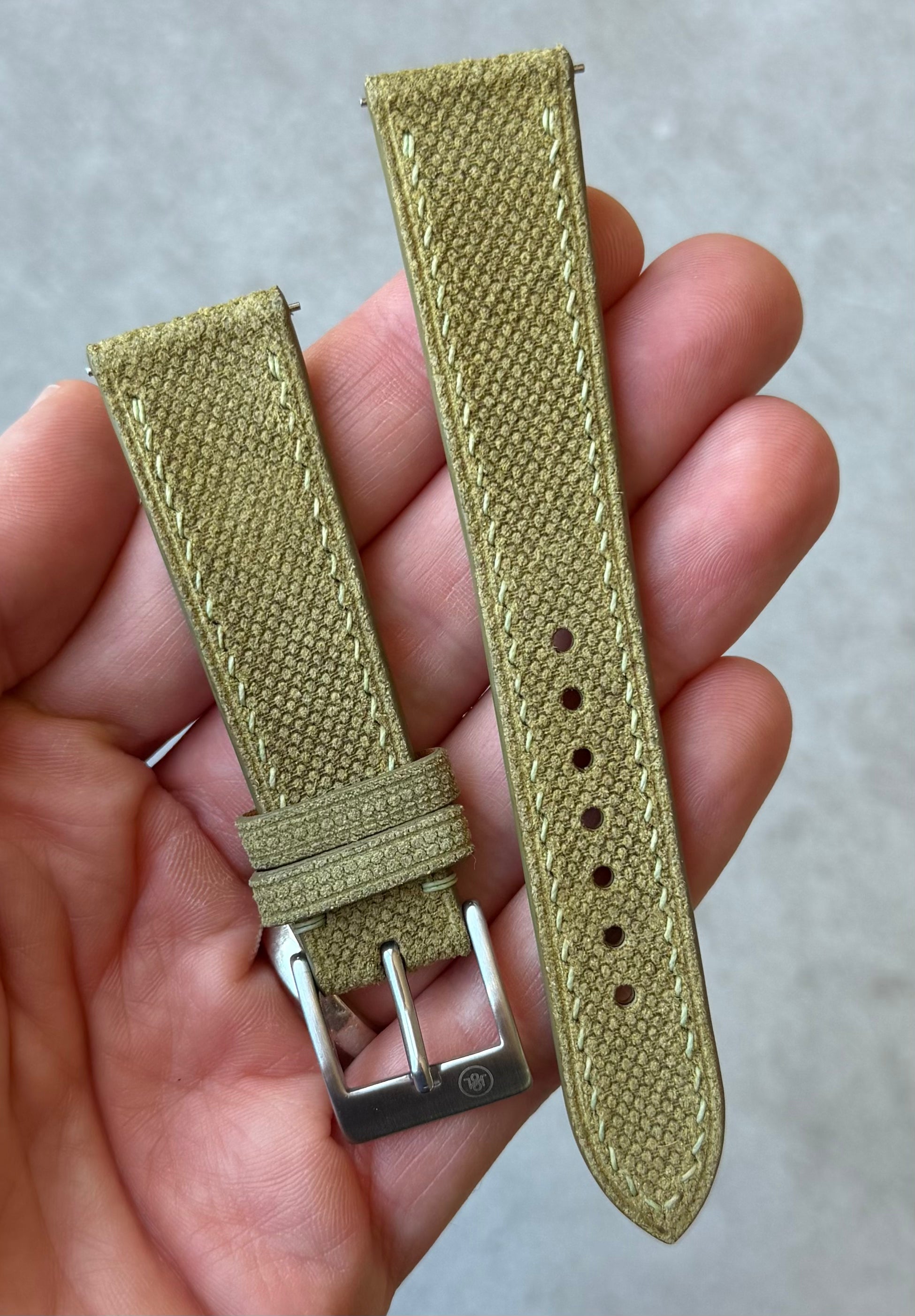 LTD Edition Canvas Olive Suede - The Strap Tailor