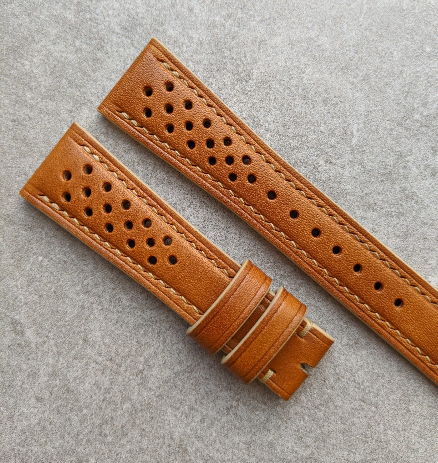 French Calfskin Rally Watch Strap - Tan - The Strap Tailor