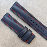 French Calfskin Watch Strap - Navy Blue Contrast - The Strap Tailor