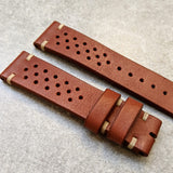 French Calfskin Rally Strap - Mahogany - The Strap Tailor