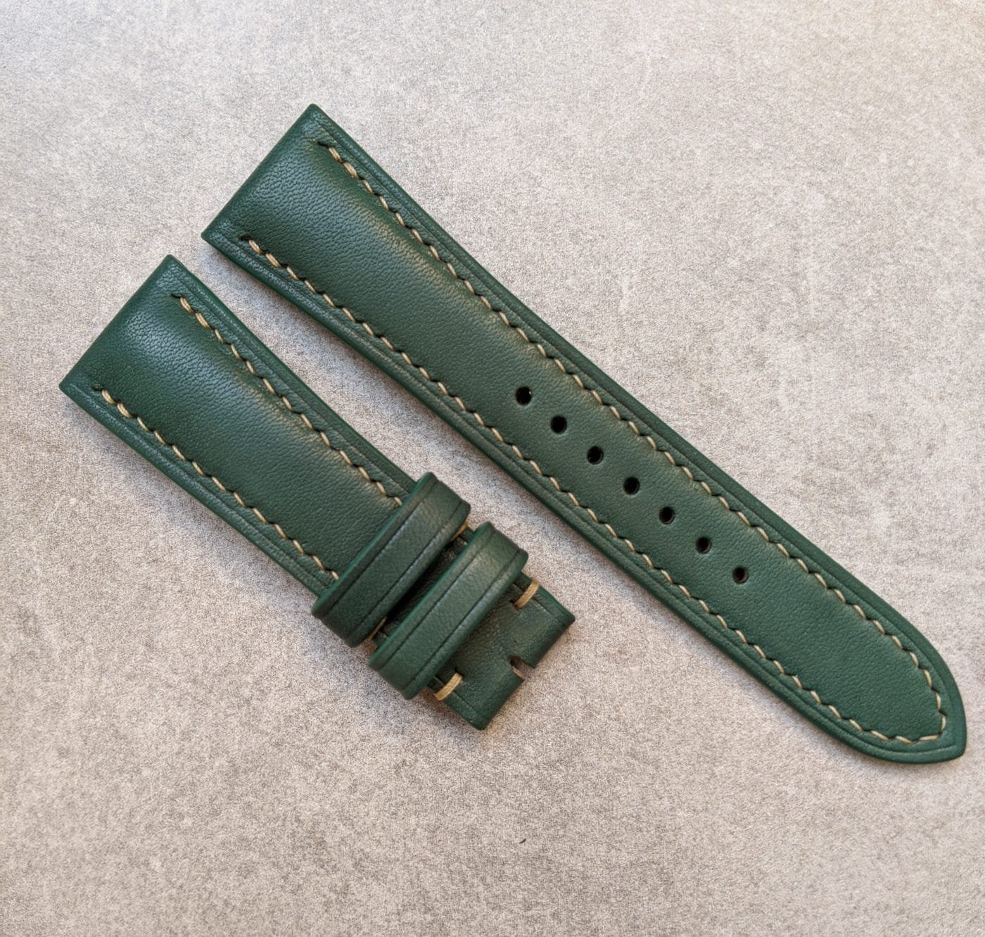 french calfskin watch strap green