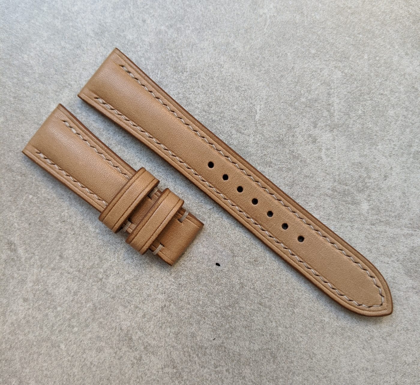 french calfskin watch strap natural tan