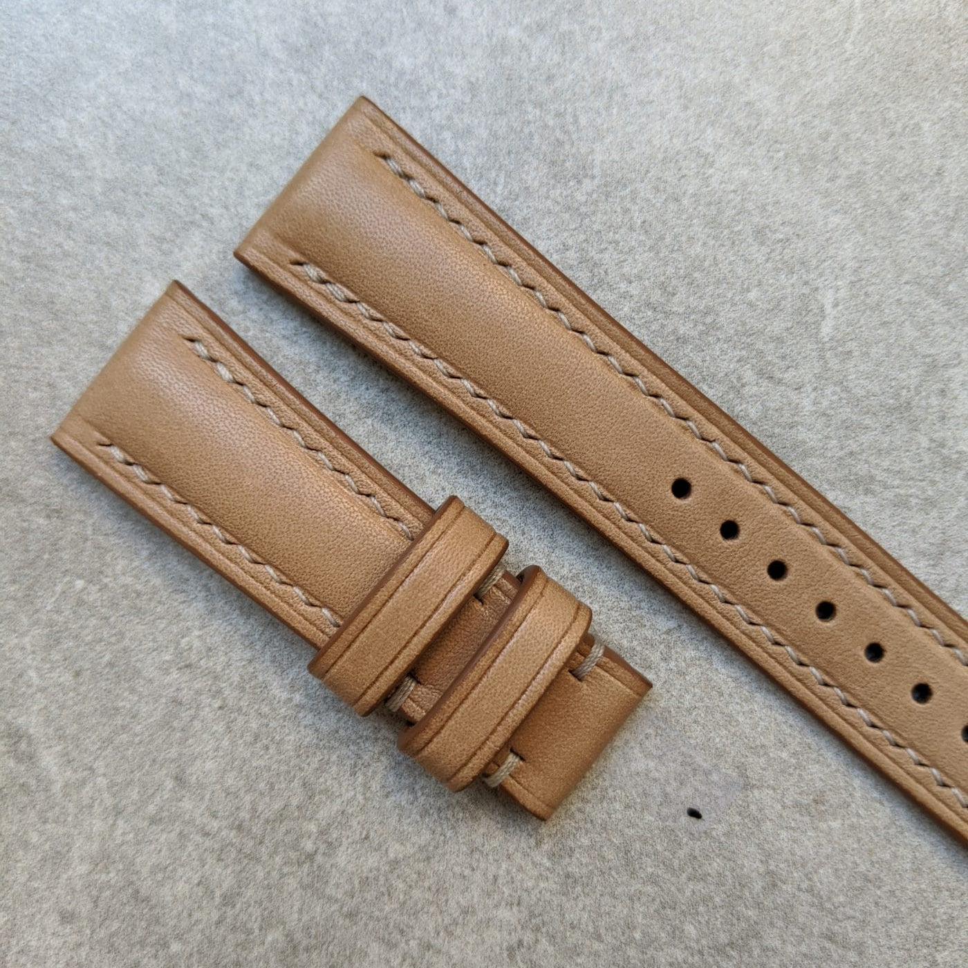 French Calfskin Watch Strap - Natural Tan - The Strap Tailor