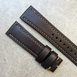 French Calfskin Watch Strap - Black - The Strap Tailor
