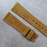 Stitched Suede Strap - Mustard - The Strap Tailor