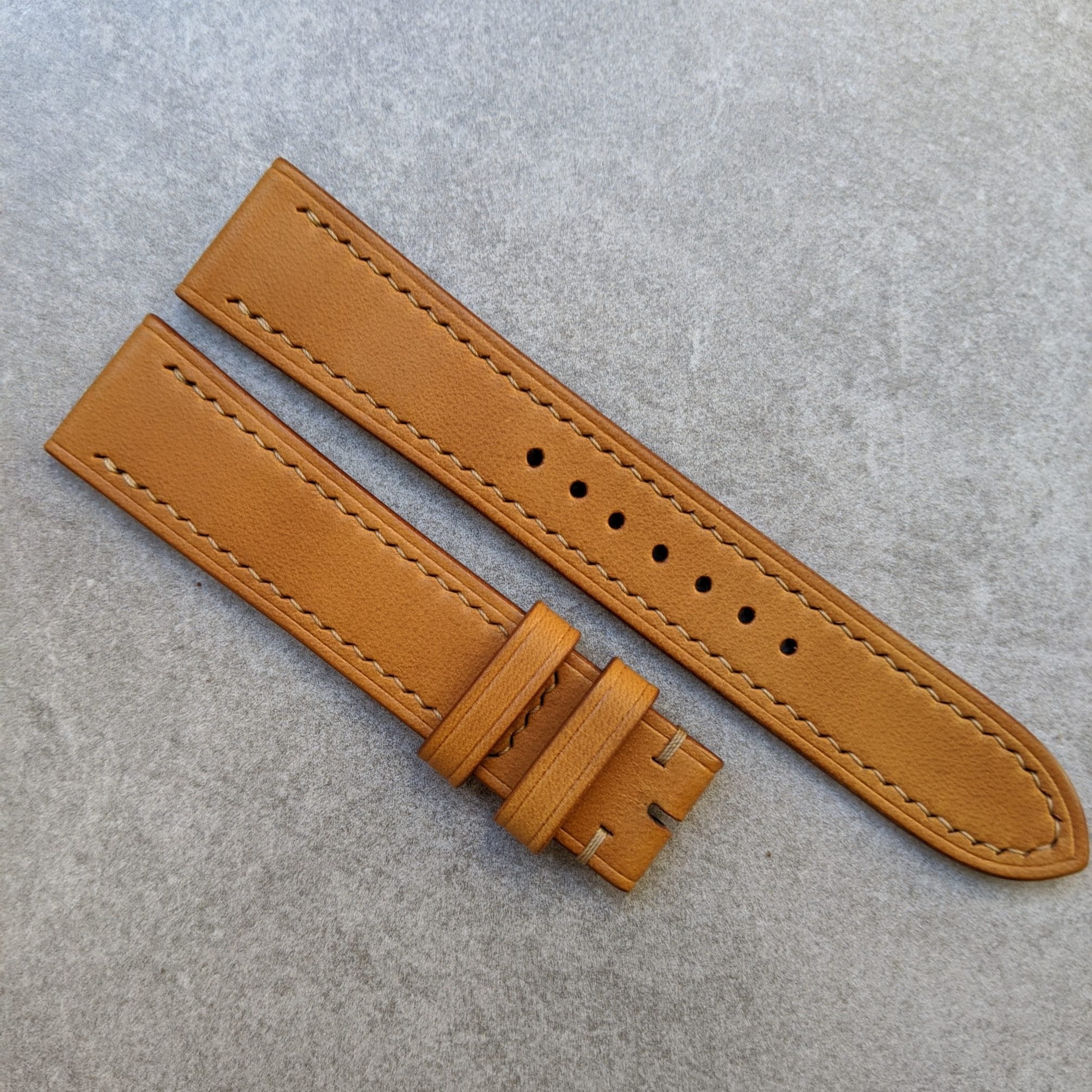 French Calfskin Leather Watch Strap - Honey Tan - The Strap Tailor