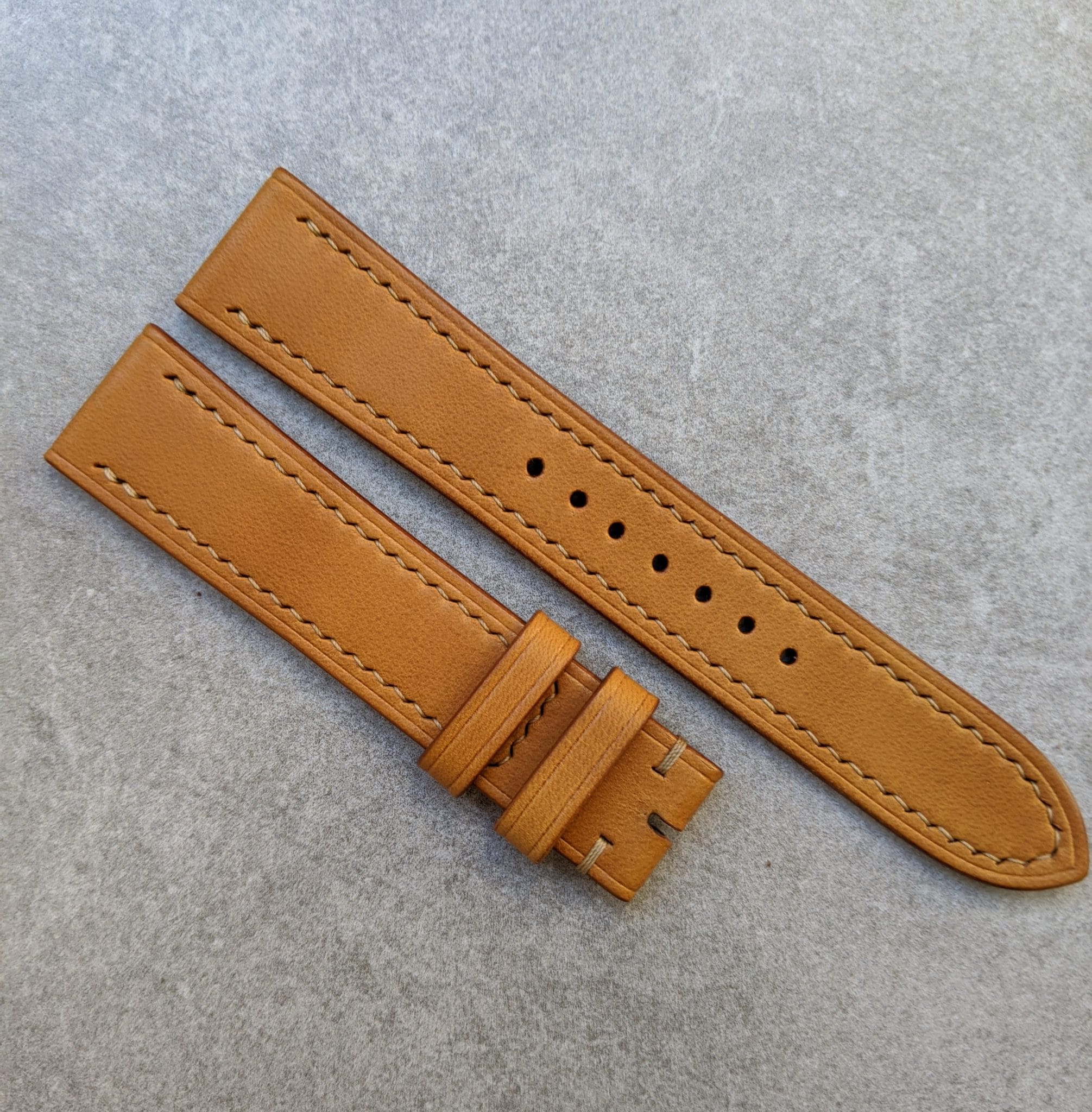 French Calfskin Leather Watch Strap - Honey Tan - The Strap Tailor