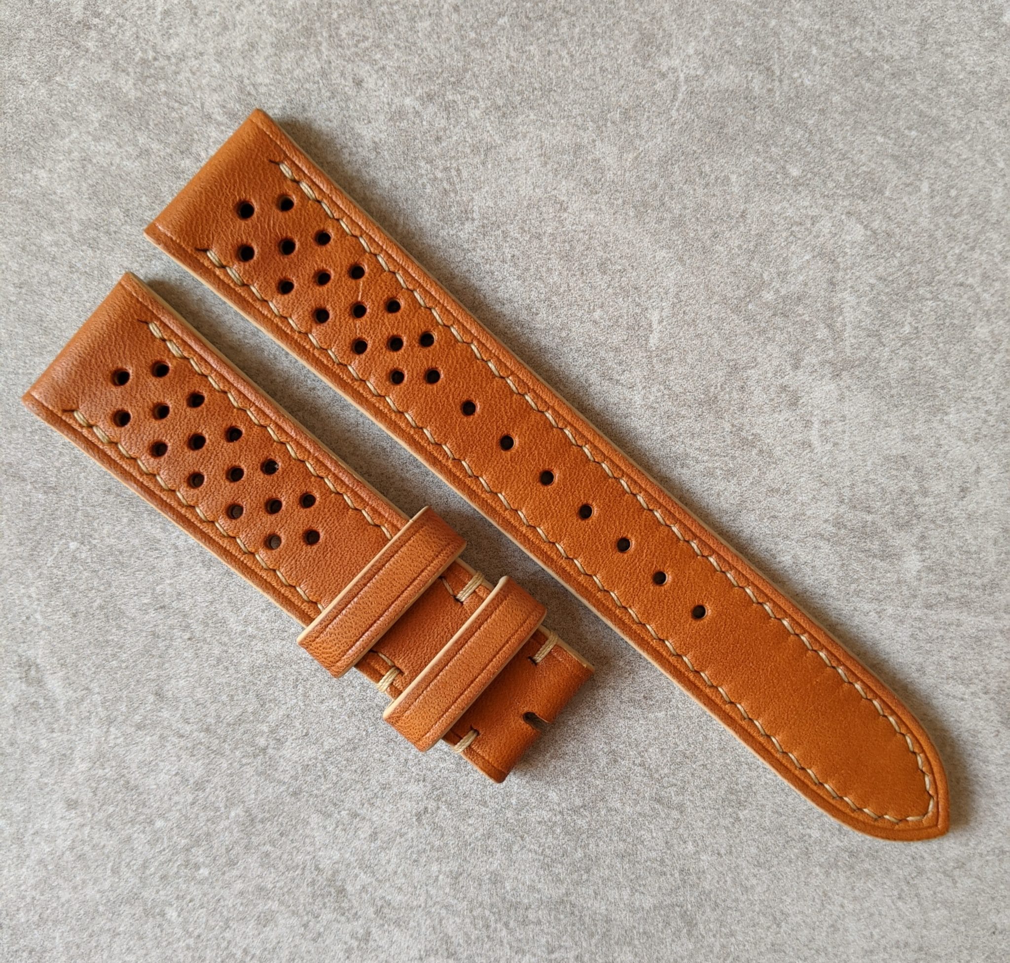 French Calfskin Rally Watch Strap - Tan - The Strap Tailor