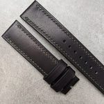 French Calfskin Watch Strap - Black & Olive - The Strap Tailor
