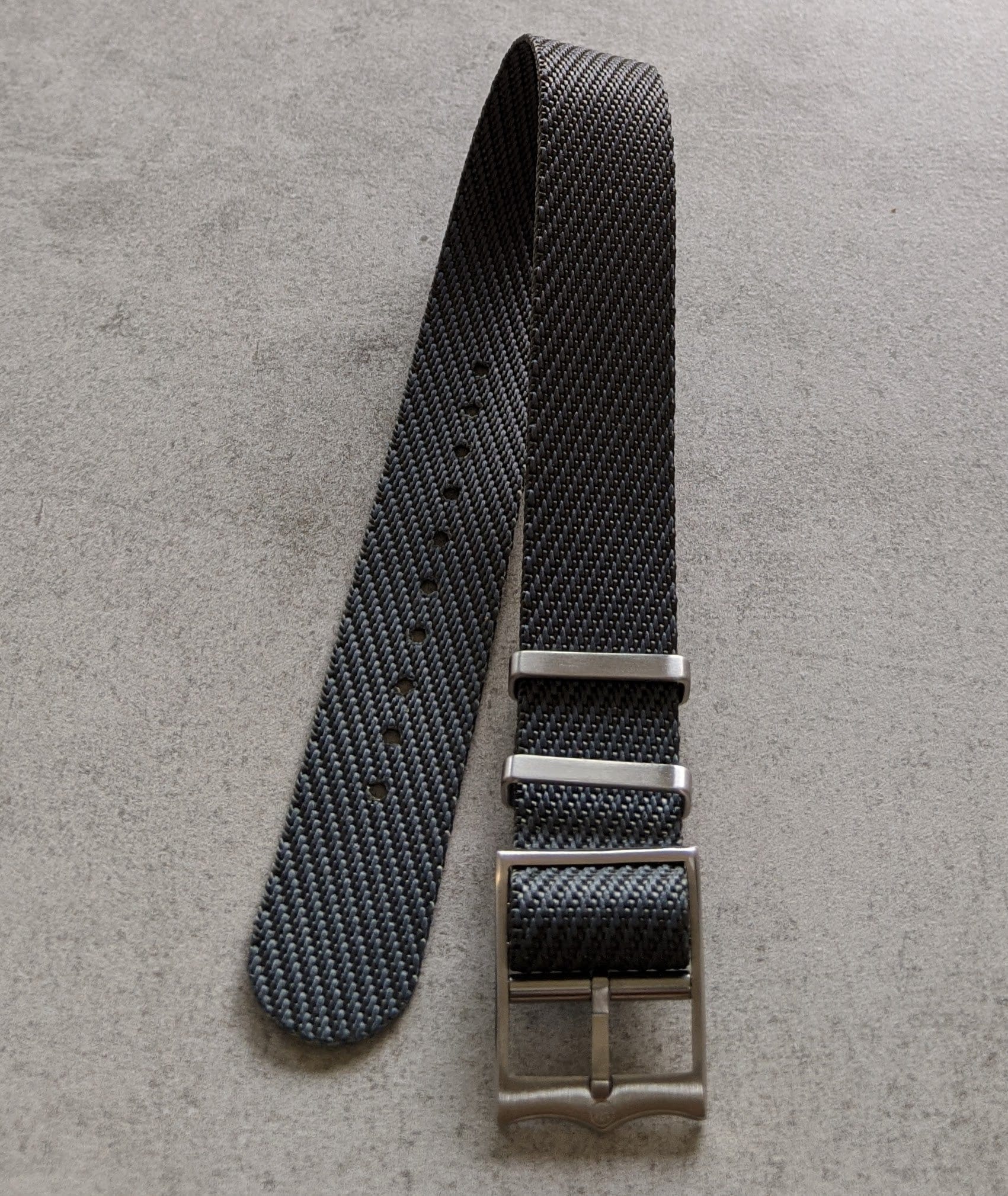 Woven Nylon Single Pass Strap - Dark Grey - The Strap Tailor